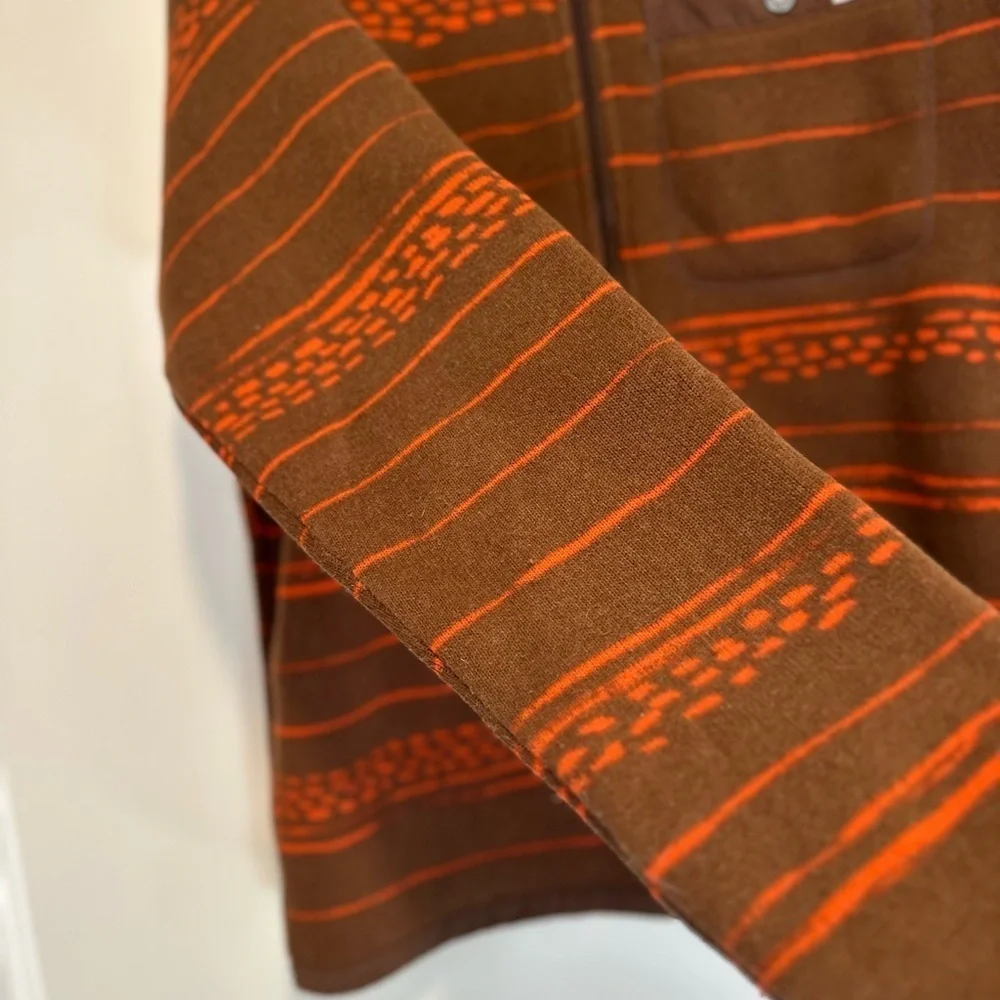 North Face Men’s Medium Gordon Lyons Shacket Jacket Aztec Geo Print Orange Brown